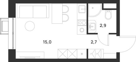 Apartment Sale, 20.6 sq. m. at Газопровод, Sosenskoye Settlement, Moscow, Russia #4