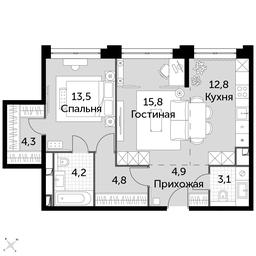 2-BD Apartment Sale, 63.4平方米 at Sydney City, Shenogina Street, 2, Moscow, Russia #3 2-BD Apartment Sale, 63.4平方米 at Sydney City, Shenogina Street, 2, Moscow, Russia #3