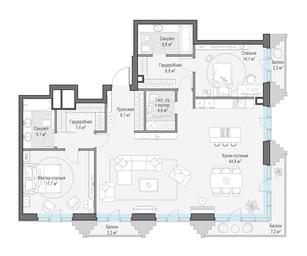 4-BD Apartment Sale, 136.7 sq. m. at Tishinskiy bulvar, Gruzinsky Val Street, 10, Moscow, Russia #4