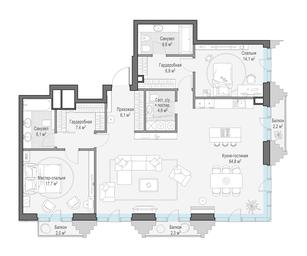 2-BD Apartment Sale, 135.2平方米 at Tishinskiy bulvar, Gruzinsky Val Street, 10, Moscow, Russia #4
