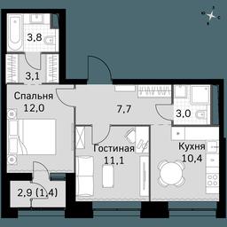 2-BD Apartment Sale, 52.5 sq. m. at Sky Garden, Stroitelny Drive, 9с6, Moscow, Russia #2 2-BD Apartment Sale, 52.5 sq. m. at Sky Garden, Stroitelny Drive, 9с6, Moscow, Russia #2
