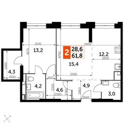 2-BD Apartment Sale, 61.8平方米 at Sydney City, Shenogina Street, 2, Moscow, Russia #4