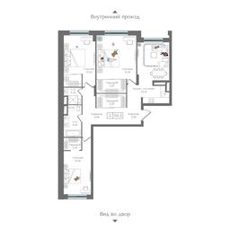3-BD Apartment Sale, 94.3 sq. m. at Preobrazhenskaya ploschad, 1st Bukhvostova Street, Moscow, Russia #4