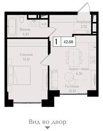1-BD Apartment Sale, 42.9 sq. m. at Preobrazhenskaya ploschad, 1st Bukhvostova Street, Moscow, Russia #2