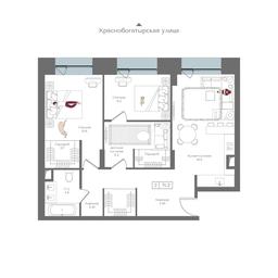 2-BD Apartment Sale, 71.2 sq. m. at Preobrazhenskaya ploschad, 1st Bukhvostova Street, Moscow, Russia #3 2-BD Apartment Sale, 71.2 sq. m. at Preobrazhenskaya ploschad, 1st Bukhvostova Street, Moscow, Russia #3
