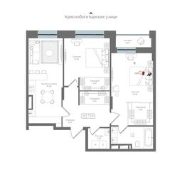 2-BD Apartment Sale, 72.8 sq. m. at Preobrazhenskaya ploschad, 1st Bukhvostova Street, Moscow, Russia #3