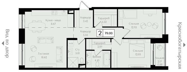 3-BD Apartment Sale, 79 sq. m. at Preobrazhenskaya ploschad, 1st Bukhvostova Street, Moscow, Russia #2 3-BD Apartment Sale, 79 sq. m. at Preobrazhenskaya ploschad, 1st Bukhvostova Street, Moscow, Russia #2