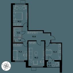 3-BD Apartment Sale, 76.1 sq. m. at Pervy Donskoj, zhiloy mikrorayon Sapronovo, derevnya Sapronovo, Leninskiy City District, Moscow Region, Russia #3 3-BD Apartment Sale, 76.1 sq. m. at Pervy Donskoj, zhiloy mikrorayon Sapronovo, derevnya Sapronovo, Leninskiy City District, Moscow Region, Russia #3