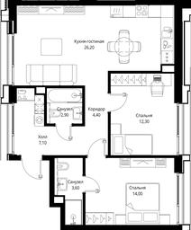 2-BD Apartment Sale, 70.5 sq. m. at Multikvartal CITYZEN, Vishnyovaya Street, Moscow, Russia #3 2-BD Apartment Sale, 70.5 sq. m. at Multikvartal CITYZEN, Vishnyovaya Street, Moscow, Russia #3