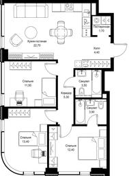 3-BD Apartment Sale, 78.8 sq. m. at Multikvartal CITYZEN, Vishnyovaya Street, Moscow, Russia #3 3-BD Apartment Sale, 78.8 sq. m. at Multikvartal CITYZEN, Vishnyovaya Street, Moscow, Russia #3