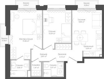 2-BD Apartment Sale, 56.84 sq. m. at Seliger City, Ilmenskiy Drive, 14к3, Moscow, Russia #2 2-BD Apartment Sale, 56.84 sq. m. at Seliger City, Ilmenskiy Drive, 14к3, Moscow, Russia #2