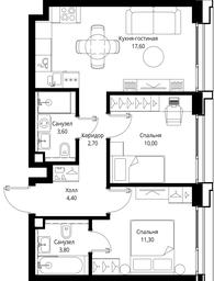 2-BD Apartment Sale, 53.4 sq. m. at Multikvartal CITYZEN, Vishnyovaya Street, Moscow, Russia #4