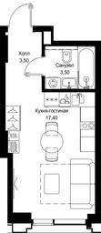 Apartment Sale, 24.4 sq. m. at Multikvartal CITYZEN, Vishnyovaya Street, Moscow, Russia #3