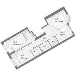 2-BD Apartment Sale, 69.5平方米 at Arkhitektor, Akademika Volgina Street, 2Д, Moscow, Russia #2 2-BD Apartment Sale, 69.5平方米 at Arkhitektor, Akademika Volgina Street, 2Д, Moscow, Russia #2