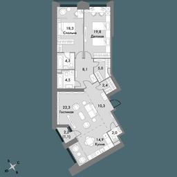 3-BD Apartment Sale, 113平方米 at Arkhitektor, Akademika Volgina Street, 2Д, Moscow, Russia #4