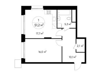 Apartment Sale, 51.2平方米 at Peredelkino Blizhnee, Korneya Chukovskogo Street, 1, Vnukovskoye Settlement, Moscow, Russia #4