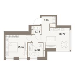 1-BD Apartment Sale, 47.56平方米 at The Five, 5th Donskoy Drive, вл21к6, Moscow, Russia #4
