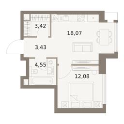 1-BD Apartment Sale, 41.55平方米 at The Five, 5th Donskoy Drive, вл21к6, Moscow, Russia #4