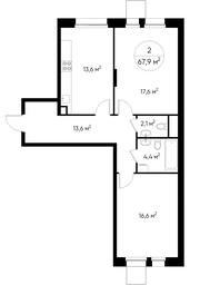 2-BD Apartment Sale, 68.6 sq. m. at Peredelkino Blizhnee, Korneya Chukovskogo Street, 1, Vnukovskoye Settlement, Moscow, Russia #2