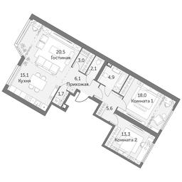 3-BD Apartment Sale, 90.3 sq. m. at Arkhitektor, Akademika Volgina Street, 2Д, Moscow, Russia #2 3-BD Apartment Sale, 90.3 sq. m. at Arkhitektor, Akademika Volgina Street, 2Д, Moscow, Russia #2