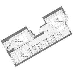2-BD Apartment Sale, 68.2平方米 at Arkhitektor, Akademika Volgina Street, 2Д, Moscow, Russia #2 2-BD Apartment Sale, 68.2平方米 at Arkhitektor, Akademika Volgina Street, 2Д, Moscow, Russia #2
