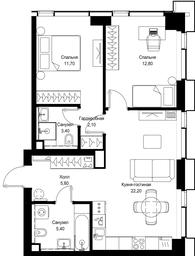 2-BD Apartment Sale, 63.4 sq. m. at Multikvartal CITYZEN, Vishnyovaya Street, Moscow, Russia #2 2-BD Apartment Sale, 63.4 sq. m. at Multikvartal CITYZEN, Vishnyovaya Street, Moscow, Russia #2