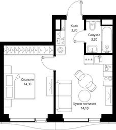 1-BD Apartment Sale, 35.3 sq. m. at Multikvartal CITYZEN, Vishnyovaya Street, Moscow, Russia #3 1-BD Apartment Sale, 35.3 sq. m. at Multikvartal CITYZEN, Vishnyovaya Street, Moscow, Russia #3