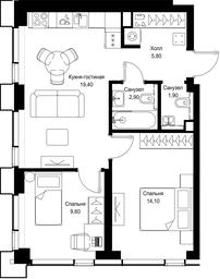 2-BD Apartment Sale, 53.7平方米 at Multikvartal CITYZEN, Vishnyovaya Street, Moscow, Russia #3 2-BD Apartment Sale, 53.7平方米 at Multikvartal CITYZEN, Vishnyovaya Street, Moscow, Russia #3
