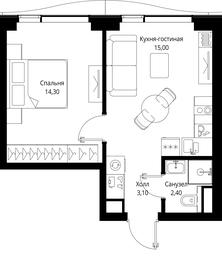 Продажа 1-комн. квартиры, 34,8 м² в ЖК «Мультиквартал CITYZEN», Вишнёвая улица, Москва, Россия #2 Продажа 1-комн. квартиры, 34,8 м² в ЖК «Мультиквартал CITYZEN», Вишнёвая улица, Москва, Россия #2