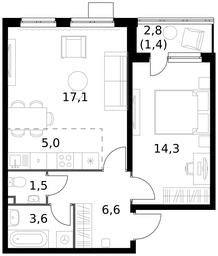 Продажа 2-комн. квартиры, 49,5 м² в ЖК «Первый Донской», жилой микрорайон Сапроново, деревня Сапроново, Ленинский городской округ, Московская область, Россия #3 Продажа 2-комн. квартиры, 49,5 м² в ЖК «Первый Донской», жилой микрорайон Сапроново, деревня Сапроново, Ленинский городской округ, Московская область, Россия #3