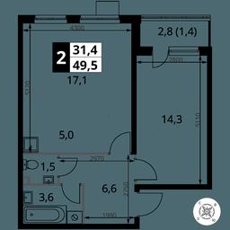 Продажа 2-комн. квартиры, 49,5 м² в ЖК «Первый Донской», жилой микрорайон Сапроново, деревня Сапроново, Ленинский городской округ, Московская область, Россия #2 Продажа 2-комн. квартиры, 49,5 м² в ЖК «Первый Донской», жилой микрорайон Сапроново, деревня Сапроново, Ленинский городской округ, Московская область, Россия #2