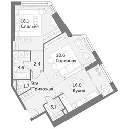 2-BD Apartment Sale, 74.7 sq. m. at Arkhitektor, Akademika Volgina Street, 2Д, Moscow, Russia #2 2-BD Apartment Sale, 74.7 sq. m. at Arkhitektor, Akademika Volgina Street, 2Д, Moscow, Russia #2