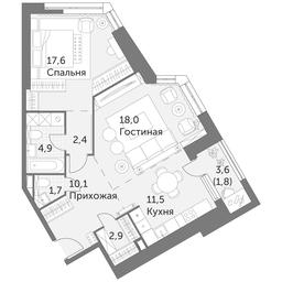 2-BD Apartment Sale, 70.9平方米 at Arkhitektor, Akademika Volgina Street, 2Д, Moscow, Russia #2 2-BD Apartment Sale, 70.9平方米 at Arkhitektor, Akademika Volgina Street, 2Д, Moscow, Russia #2