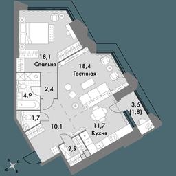 2-BD Apartment Sale, 72平方米 at Arkhitektor, Akademika Volgina Street, 2Д, Moscow, Russia #3