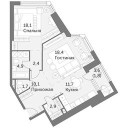 2-BD Apartment Sale, 72平方米 at Arkhitektor, Akademika Volgina Street, 2Д, Moscow, Russia #2