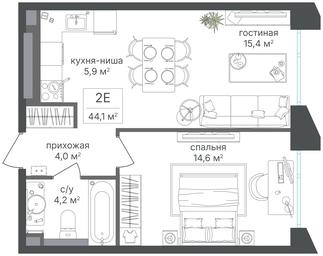 1-BD Apartment Sale, 44.1平方米 at Petrovskiy Park II, Stary Petrovsko-Razumovsky Drive, 1/23, Moscow, Russia #3 1-BD Apartment Sale, 44.1平方米 at Petrovskiy Park II, Stary Petrovsko-Razumovsky Drive, 1/23, Moscow, Russia #3