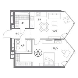 2-BD Apartment Sale, 61.8 sq. m. at Monblan, Shlyuzovaya Embankment, 2/1с1, Moscow, Russia #2 2-BD Apartment Sale, 61.8 sq. m. at Monblan, Shlyuzovaya Embankment, 2/1с1, Moscow, Russia #2