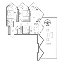 3-BD Apartment Sale, 111.6 sq. m. at Monblan, Shlyuzovaya Embankment, 2/1с1, Moscow, Russia #2 3-BD Apartment Sale, 111.6 sq. m. at Monblan, Shlyuzovaya Embankment, 2/1с1, Moscow, Russia #2