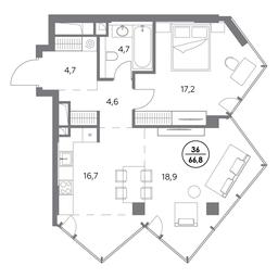 2-BD Apartment Sale, 66.8 sq. m. at Monblan, Shlyuzovaya Embankment, 2/1с1, Moscow, Russia #4