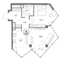2-BD Apartment Sale, 66.8平方米 at Monblan, Shlyuzovaya Embankment, 2/1с1, Moscow, Russia #3 2-BD Apartment Sale, 66.8平方米 at Monblan, Shlyuzovaya Embankment, 2/1с1, Moscow, Russia #3