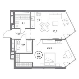 2-BD Apartment Sale, 61.8 sq. m. at Monblan, Shlyuzovaya Embankment, 2/1с1, Moscow, Russia #3 2-BD Apartment Sale, 61.8 sq. m. at Monblan, Shlyuzovaya Embankment, 2/1с1, Moscow, Russia #3