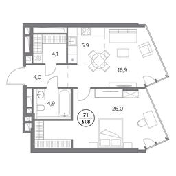 2-BD Apartment Sale, 61.8 sq. m. at Monblan, Shlyuzovaya Embankment, 2/1с1, Moscow, Russia #3 2-BD Apartment Sale, 61.8 sq. m. at Monblan, Shlyuzovaya Embankment, 2/1с1, Moscow, Russia #3
