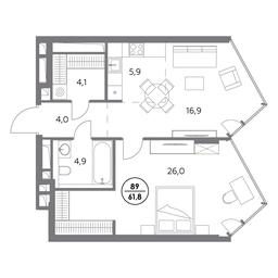 2-BD Apartment Sale, 61.8 sq. m. at Monblan, Shlyuzovaya Embankment, 2/1с1, Moscow, Russia #3 2-BD Apartment Sale, 61.8 sq. m. at Monblan, Shlyuzovaya Embankment, 2/1с1, Moscow, Russia #3