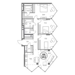 4-BD Apartment Sale, 129.2平方米 at Monblan, Shlyuzovaya Embankment, 2/1с1, Moscow, Russia #2 4-BD Apartment Sale, 129.2平方米 at Monblan, Shlyuzovaya Embankment, 2/1с1, Moscow, Russia #2