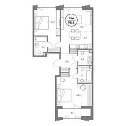 3-BD Apartment Sale, 98.4平方米 at Monblan, Shlyuzovaya Embankment, 2/1с1, Moscow, Russia #2 3-BD Apartment Sale, 98.4平方米 at Monblan, Shlyuzovaya Embankment, 2/1с1, Moscow, Russia #2