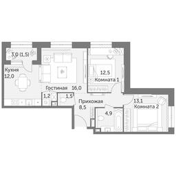 3-BD Apartment Sale, 71.2 sq. m. at Rezhisser, Vilgelma Pika Street, 3, Moscow, Russia #3 3-BD Apartment Sale, 71.2 sq. m. at Rezhisser, Vilgelma Pika Street, 3, Moscow, Russia #3