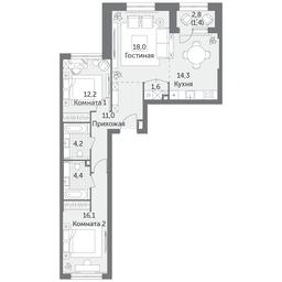 3-BD Apartment Sale, 83.2平方米 at Rezhisser, Vilgelma Pika Street, 3, Moscow, Russia #3