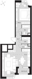 2-BD Apartment Sale, 63.4平方米 at Arkhitektor, Akademika Volgina Street, 2Д, Moscow, Russia #3 2-BD Apartment Sale, 63.4平方米 at Arkhitektor, Akademika Volgina Street, 2Д, Moscow, Russia #3