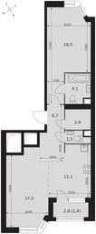 2-BD Apartment Sale, 63.4平方米 at Arkhitektor, Akademika Volgina Street, 2Д, Moscow, Russia #4
