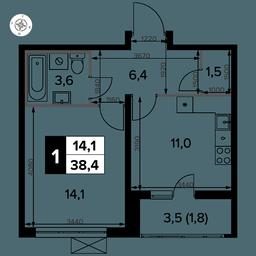 1-BD Apartment Sale, 38.2 sq. m. at Yzhnaya Bitsa, Yuzhnaya Bitsa Residential Complex, posyolok Bittsa, Leninskiy City District, Moscow Region, Russia #2 1-BD Apartment Sale, 38.2 sq. m. at Yzhnaya Bitsa, Yuzhnaya Bitsa Residential Complex, posyolok Bittsa, Leninskiy City District, Moscow Region, Russia #2